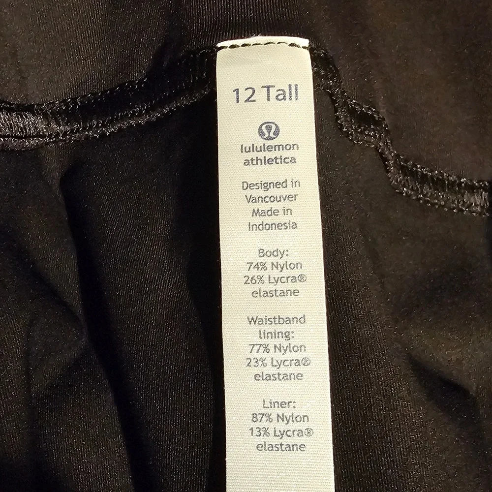 Lululemon Pace Setter Skirt 12 Tall Black White Crackle Print Running Skort